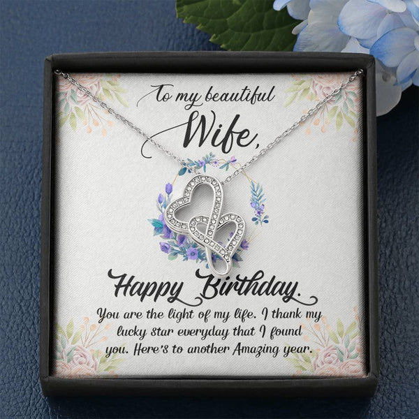 Gift for Wife - Double Heart Necklace - Happy Birthday - Seed Loving Gift