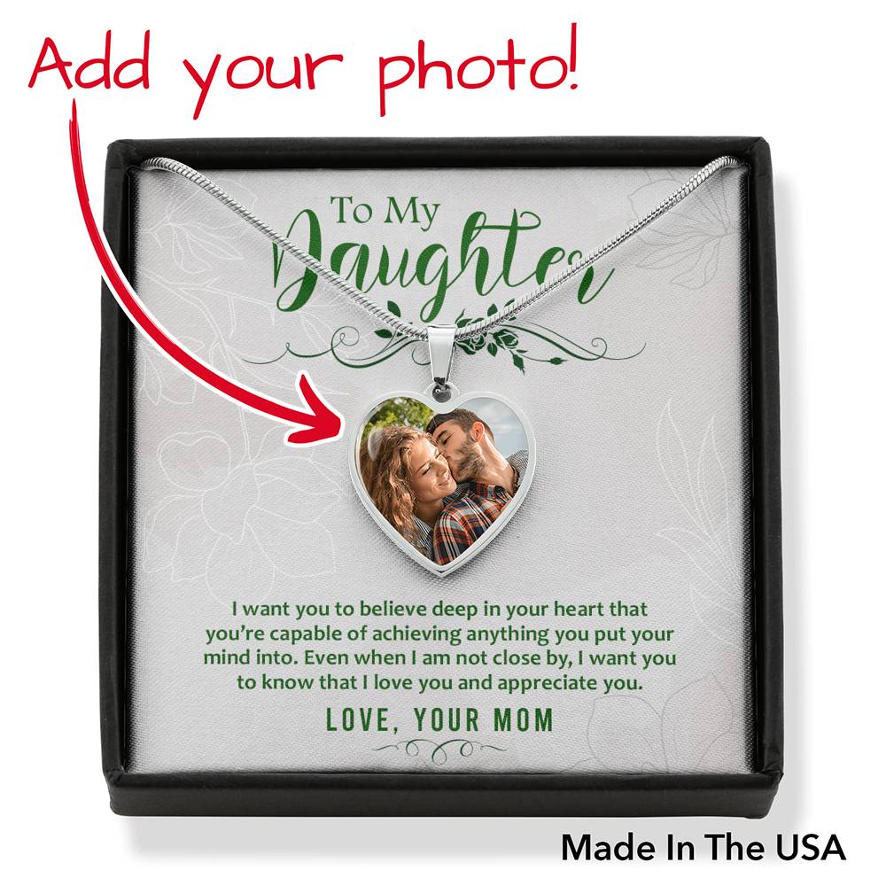Gift For Daughter - Luxury Necklace Heart Pendant - Buyer Upload Photo - Seed Loving Gift