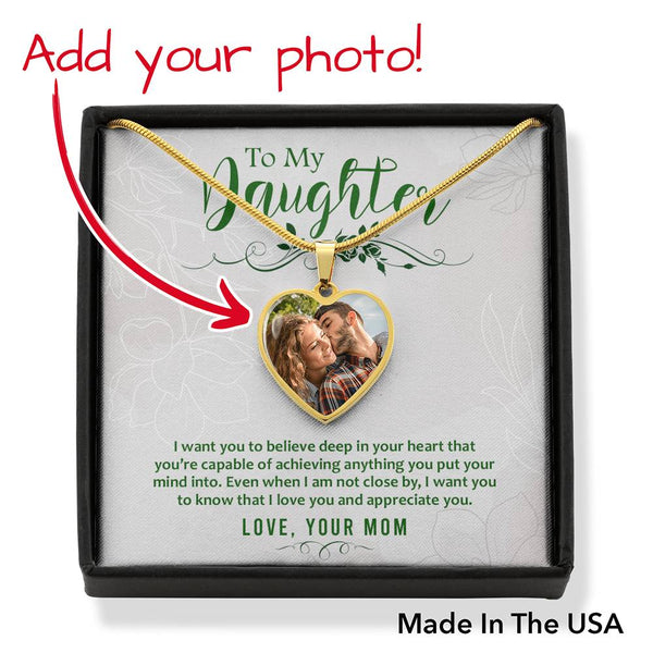 Gift For Daughter - Luxury Necklace Heart Pendant - Buyer Upload Photo - Seed Loving Gift