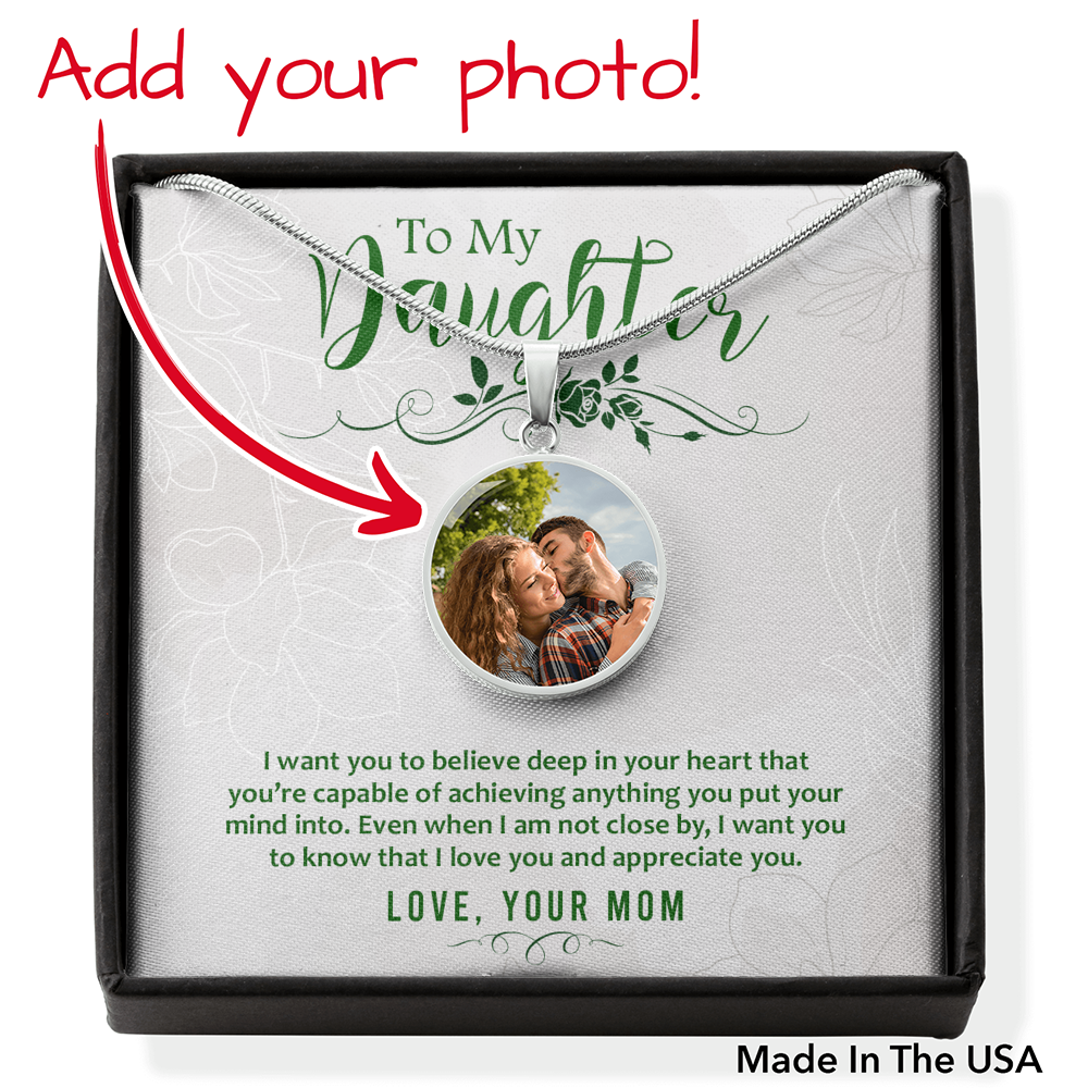 Luxury Necklace - Circle Pendant - Buyer Upload Photo - Seed Loving Gift