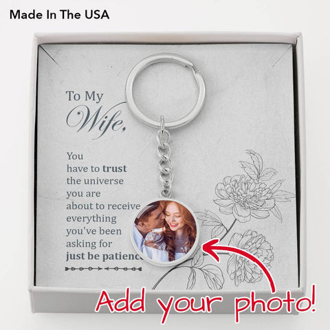 Gift for Wife - Circle Keychain - Buyer Upload Photo - Seed Loving Gift